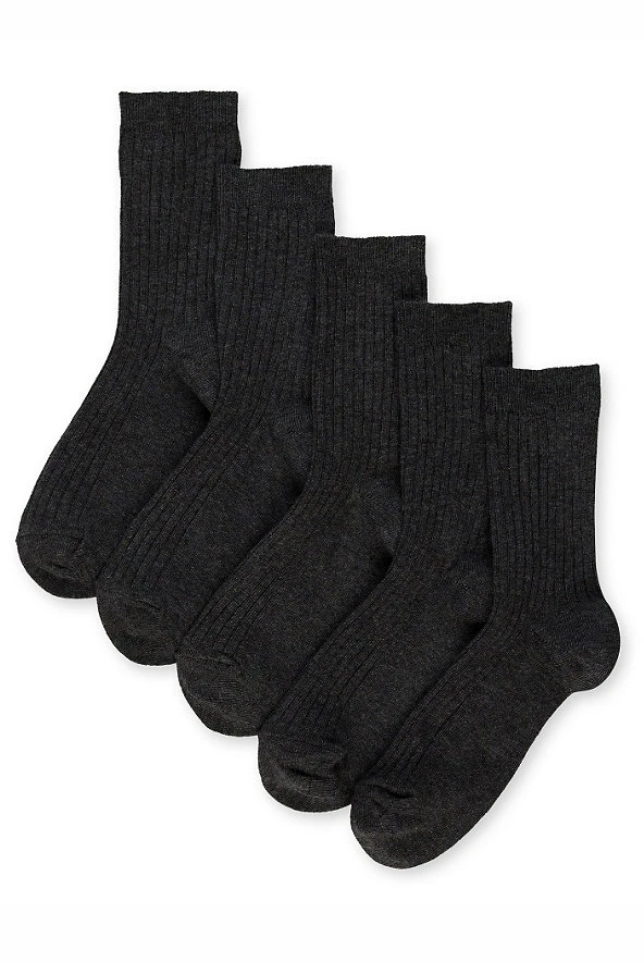 5pk of Ribbed School Socks M&S Collection 5pk Of Ribbed School Socks -Cheap School Uniform Store FD 4 T64 3542 Y0 X EC 0