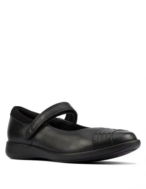 CLARKS Kids' Leather Riptape Mary Jane Shoes (Kid Size 10-2.5) -Cheap School Uniform Store SD 01 T94 3033 Y0 X EC 0