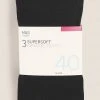 M&S Collection 3pk 40 Denier Supersoft Opaque Tights 2 M&S Collection 3pk 40 Denier Supersoft Opaque Tights -Cheap School Uniform Store SD 02 T60 2249 Y0 X EC 0