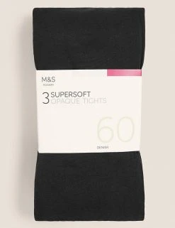 M&S Collection 3pk 60 Denier Supersoft Opaque Tights
