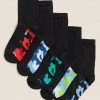 M&S Collection 5pk Cotton Rich Camouflage Socks