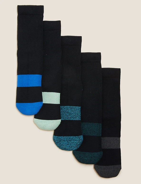 5pk Cotton Rich Sports Socks M&S Collection Socks & Tights 5pk Cotton Rich Sports Socks -Cheap School Uniform Store SD 04 T64 2056S Y0 X EC 90