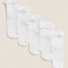 M&S Collection 5pk Cotton Rich Frill School Socks -Cheap School Uniform Store SD 04 T64 2059S Z0 X EC 0