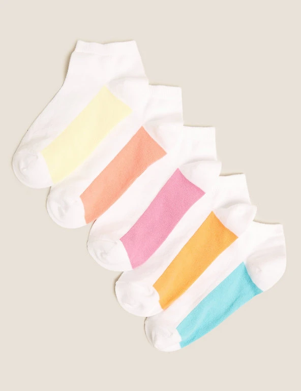 5pk Cotton Rich Trainer Liners M&S Collection Socks & Tights 5pk Cotton Rich Trainer Liners -Cheap School Uniform Store SD 04 T64 3005L ZZ X EC 0
