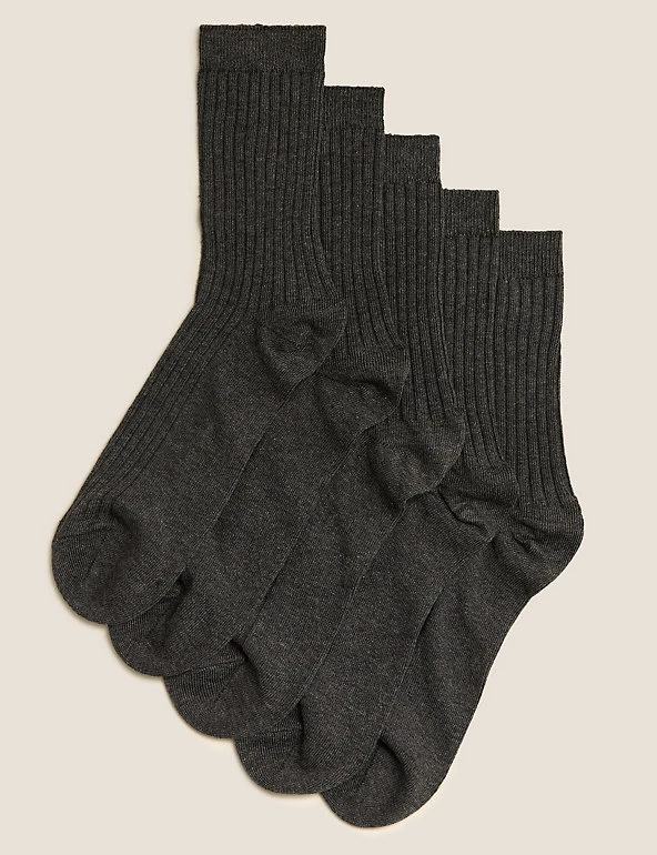 5pk of Ribbed School Socks M&S Collection 5pk Of Ribbed School Socks -Cheap School Uniform Store SD 04 T64 3542 T0 X EC 0