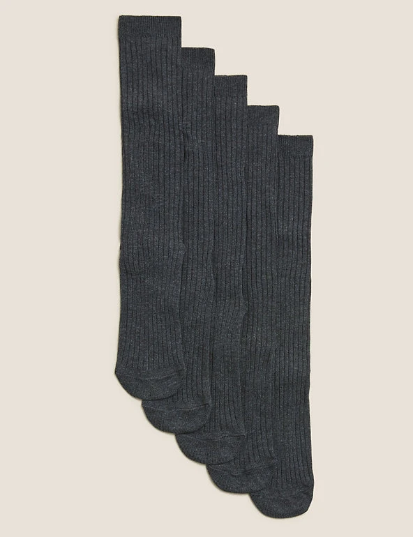 5 Pack of Long Ribbed School Socks M&S Collection 5 Pack Of Long Ribbed School Socks -Cheap School Uniform Store SD 04 T64 3543 T0 X EC 0