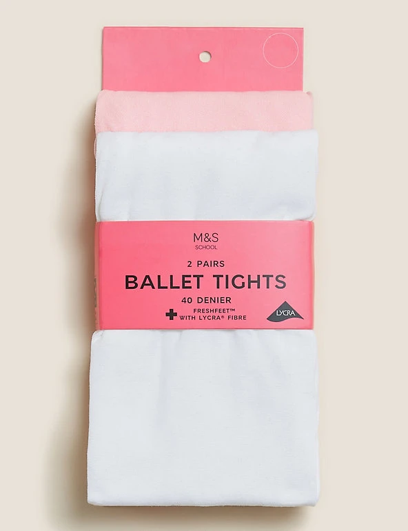 M&S Collection Socks & Tights 2pk Ballet Opaque Tights 3 M&S Collection Socks & Tights 2pk Ballet Opaque Tights