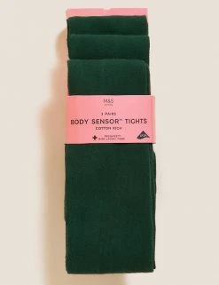 M&S Collection Socks & Tights 3pk Of Body Sensor™ School Tights
