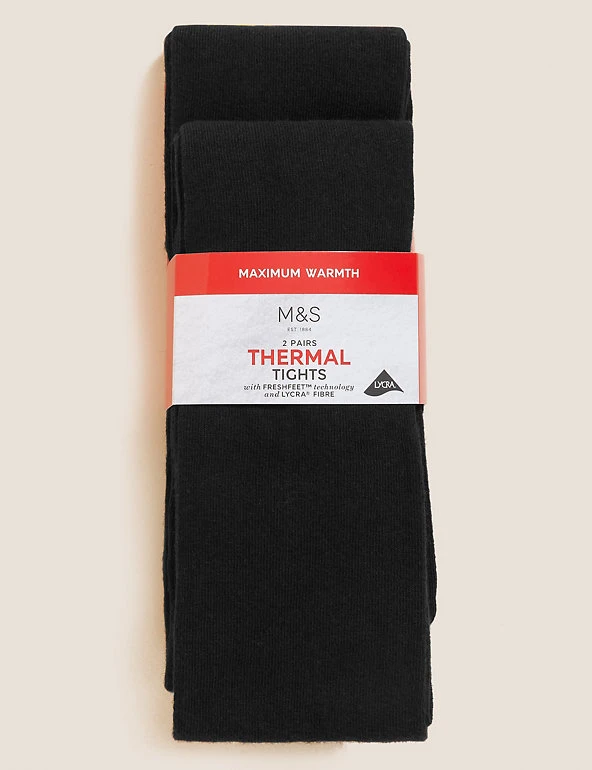 2pk Wool Thermal Tights M&S Collection 2pk Wool Thermal Tights -Cheap School Uniform Store SD 04 T64 5717A Y0 X EC 0