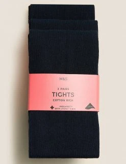 M&S Collection Socks & Tights 3pk Of School Tights