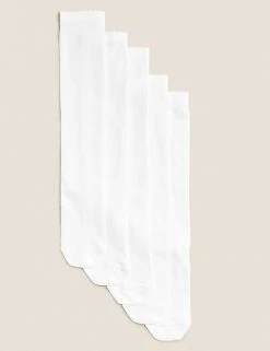 M&S Collection Socks & Tights 5pk Of Knee High Socks -Cheap School Uniform Store SD 04 T64 8021A Z0 X EC 0