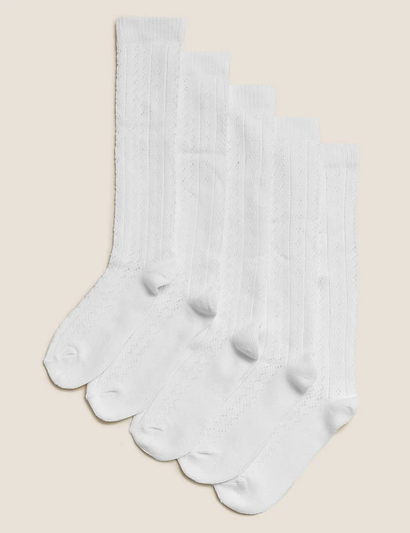 5pk of Knee High Pelerine Socks M&S Collection Socks & Tights 5pk Of Knee High Pelerine Socks -Cheap School Uniform Store SD 04 T64 8038 Z0 X EC 0