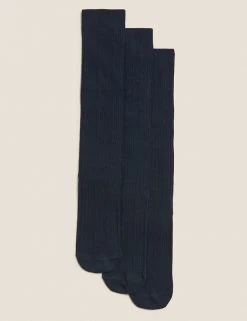 M&S Collection Socks & Tights 3pk Of Cable Knee High Socks