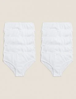 M&S Collection Underwear 10pk Pure Cotton Knickers (2-16 Yrs)