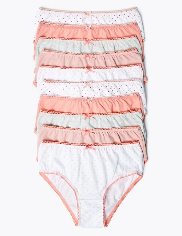 10pk Pure Cotton Spotted Knickers (2-16 Yrs) M&S Collection Underwear 10pk Pure Cotton Spotted Knickers (2-16 Yrs) -Cheap School Uniform Store SD 04 T71 1201V A4 X EC 0
