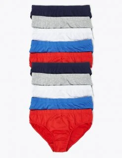 M&S Collection Underwear 10pk Pure Cotton Briefs (2-16 Yrs)
