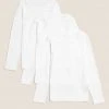 M&S Collection Underwear 3pk Pure Cotton Long Sleeve Vests (2-16 Yrs) -Cheap School Uniform Store SD 04 T71 1410V Z0 X EC 0