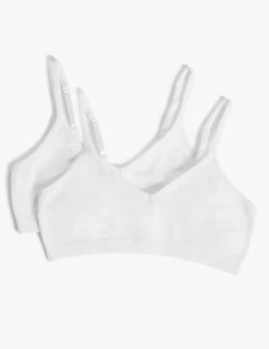 M&S Collection Underwear 2pk Seamfree Crop Tops (9-16 Yrs)