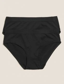 M&S Collection Underwear 2pk Seamfree Bikini Knickers (6-16 Yrs)