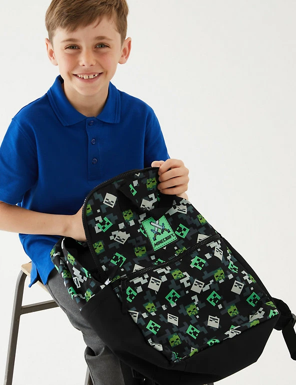 Kids’ Minecraft™ Water Repellent School Backpack M&S Collection Accessories Kids’ Minecraft™ Water Repellent School Backpack -Cheap School Uniform Store SD 04 T72 6137F Y0 X EC 4