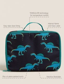 M&S Collection Lunchboxes Kids' Dinosaur Print Lunch Box -Cheap School Uniform Store SD 04 T72 7026J F0 X EC 90