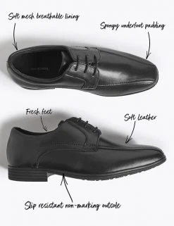 M&S Collection Kids’ Leather School Shoes (13 Small - 10 Large) -Cheap School Uniform Store SD 04 T72 8445B Y0 X EC 90