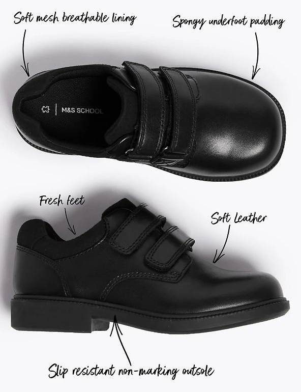 Kids’ Leather Riptape School Shoes (8 Small - 1 Large) M&S Collection Kids’ Leather Riptape School Shoes (8 Small - 1 Large) -Cheap School Uniform Store SD 04 T72 8542B Y0 X EC 90