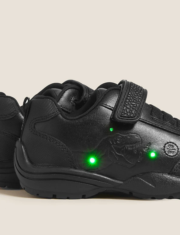 M&S Collection Kids' Leather Light Up Dino School Shoes (8 Small - 1 Large) 6 M&S Collection Kids' Leather Light Up Dino School Shoes (8 Small - 1 Large) - Image 4