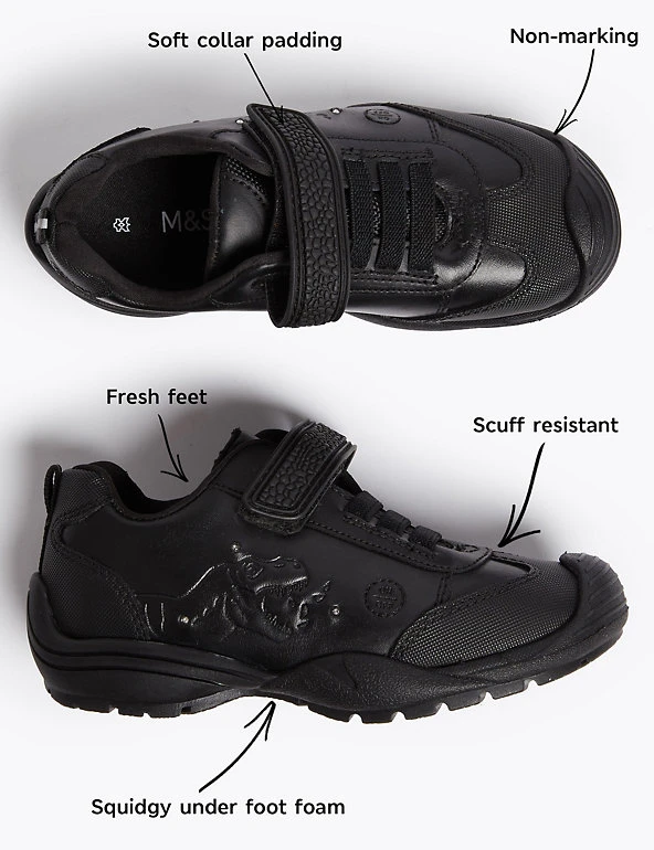 M&S Collection Kids' Leather Light Up Dino School Shoes (8 Small - 1 Large) 4 M&S Collection Kids' Leather Light Up Dino School Shoes (8 Small - 1 Large) - Image 2