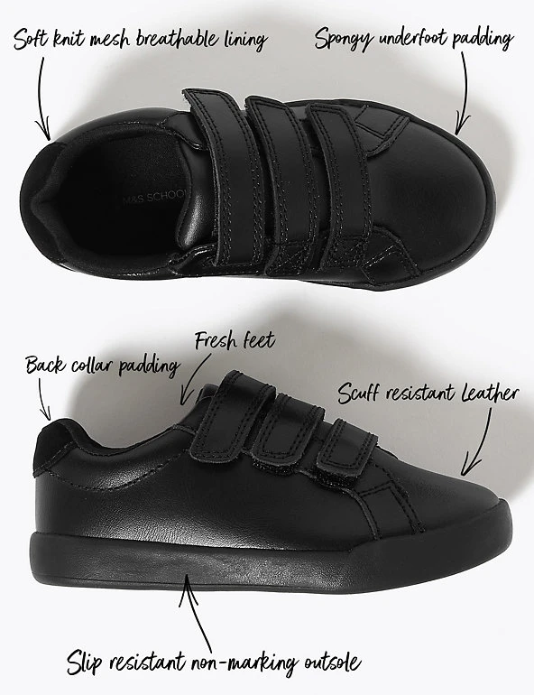 M&S Collection Footwear Kids' Leather Freshfeet™ Trainers (8 Small - 1 Large) 4 M&S Collection Footwear Kids' Leather Freshfeet™ Trainers (8 Small - 1 Large) - Image 2