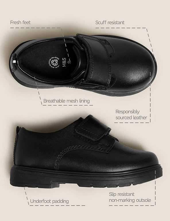 Kids' Leather Riptape School Shoes (8 Small - 1 Large) M&S Collection Kids' Leather Riptape School Shoes (8 Small - 1 Large) -Cheap School Uniform Store SD 04 T72 8558B Y0 X EC 90