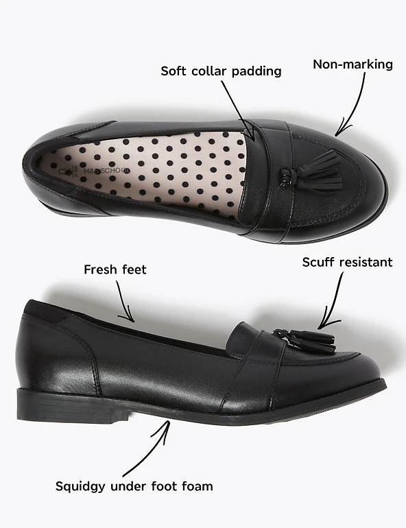 M&S Collection Shoes Kids' Leather Freshfeet™ Loafers (13 Small - 7 Large) 4 M&S Collection Shoes Kids' Leather Freshfeet™ Loafers (13 Small - 7 Large) - Image 2