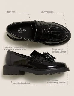 M&S Collection Kids' Leather Slip-on School Shoes (13 Small - 7 Large) -Cheap School Uniform Store SD 04 T72 8772B Y0 X EC 90