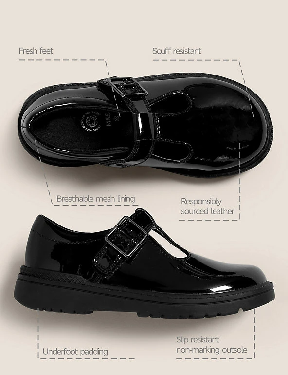 Kids' Leather Riptape T Bar School Shoes (8 Small - 1 Large) M&S Collection Kids' Leather Riptape T Bar School Shoes (8 Small - 1 Large) -Cheap School Uniform Store SD 04 T72 8786B Y0 X EC 90