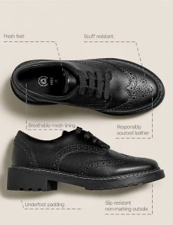 M&S Collection Kids' Leather Freshfeet™ School Shoes (13 Small -7 Large) -Cheap School Uniform Store SD 04 T72 8787B Y0 X EC 90