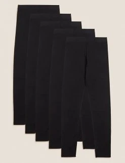 M&S Collection 5pk Cotton Rich Leggings With Stretch (6-16 Yrs) 8 M&S Collection 5pk Cotton Rich Leggings With Stretch (6-16 Yrs) -Cheap School Uniform Store SD 04 T74 3128E Y0 X EC 90