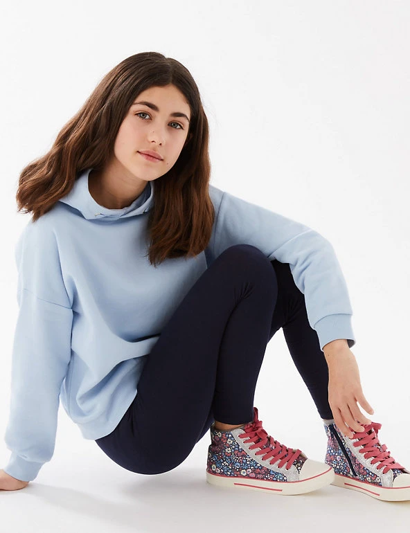 M&S Collection Cotton Rich Leggings With Stretch (2-16 Yrs) 3 M&S Collection Cotton Rich Leggings With Stretch (2-16 Yrs)