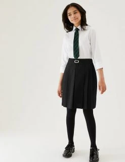 M&S Collection Skirts Girls' Permanent Pleats School Skirt (2-16 Yrs) -Cheap School Uniform Store SD 04 T76 0177 Y0 X EC 0