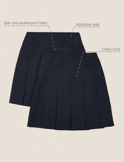 M&S Collection 2pk Girls' Crease Resistant School Skirts (2-16 Yrs) 38 M&S Collection 2pk Girls' Crease Resistant School Skirts (2-16 Yrs) -Cheap School Uniform Store SD 04 T76 0197 F0 X EC 90
