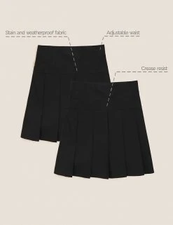 M&S Collection 2pk Girls' Crease Resistant School Skirts (2-16 Yrs) 28 M&S Collection 2pk Girls' Crease Resistant School Skirts (2-16 Yrs) -Cheap School Uniform Store SD 04 T76 0197 Y0 X EC 90