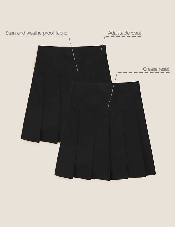 M&S Collection 2pk Girls' Crease Resistant School Skirts (2-16 Yrs) 9 M&S Collection 2pk Girls' Crease Resistant School Skirts (2-16 Yrs) - Image 7