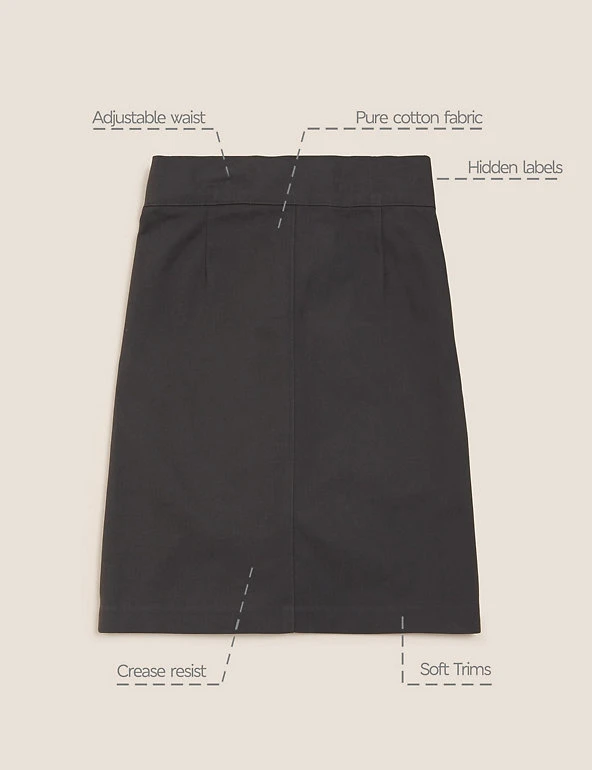 Girls' Pure Cotton Skin Kind™ School Skirt (2-18 Yrs) M&S Collection Skirts Girls' Pure Cotton Skin Kind™ School Skirt (2-18 Yrs) -Cheap School Uniform Store SD 04 T76 0310S T0 X EC 90