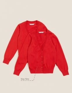M&S Collection Cardigans 2pk Girls' Pure Cotton School Cardigan (3-18 Yrs) -Cheap School Uniform Store SD 04 T76 1371 B0 X EC 90