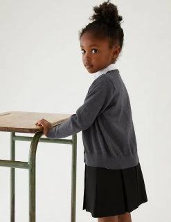 M&S Collection Cardigans 2pk Girls' Pure Cotton School Cardigan (3-18 Yrs) -Cheap School Uniform Store SD 04 T76 1371 T0 X EC 2