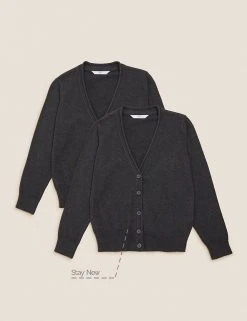 M&S Collection Cardigans 2pk Girls' Pure Cotton School Cardigan (3-18 Yrs) -Cheap School Uniform Store SD 04 T76 1371 T0 X EC 90