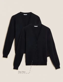 M&S Collection Cardigans 2pk Girls' Pure Cotton School Cardigan (3-18 Yrs) -Cheap School Uniform Store SD 04 T76 1371 Y0 X EC 90