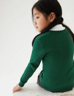 M&S Collection Cardigans Girls’ Pure Cotton Bow Pocket School Cardigan (3-18 Yrs) -Cheap School Uniform Store SD 04 T76 1373 J0 X EC 2