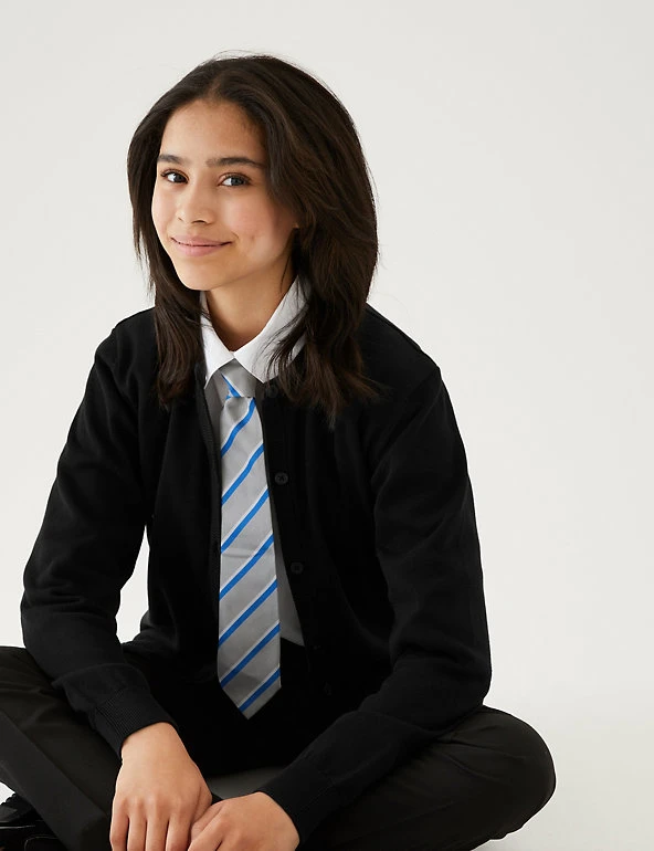 Girls' Pure Cotton School Cardigan (9-18 Yrs) M&S Collection Cardigans Girls' Pure Cotton School Cardigan (9-18 Yrs) -Cheap School Uniform Store SD 04 T76 1376 Y0 X EC 0