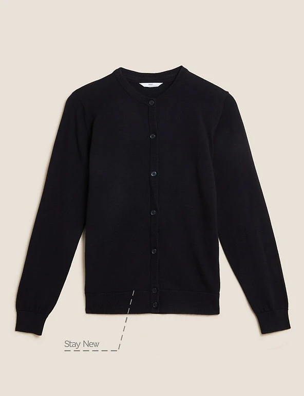 Girls' Pure Cotton School Cardigan (9-18 Yrs) M&S Collection Cardigans Girls' Pure Cotton School Cardigan (9-18 Yrs) -Cheap School Uniform Store SD 04 T76 1376 Y0 X EC 90