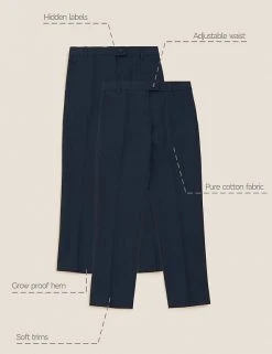M&S Collection 2pk Girls' Slim Leg School Trousers (2-18 Yrs) -Cheap School Uniform Store SD 04 T76 1425 F0 X EC 90